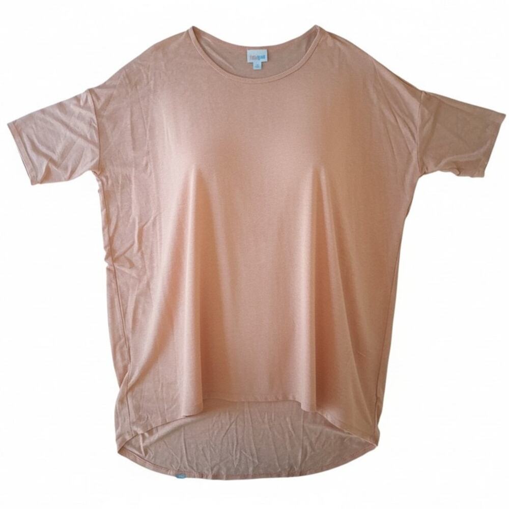 LuLaRoe Light Orange High Low T-shirt Scoop Neck Short Sleeve Women Size XL  #22